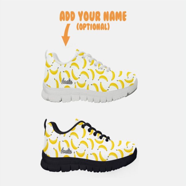 Banana Lover Shoes Custom Name Shoes Banana Print Running Sneakers, Designer Sneakers, Best Running Shoes