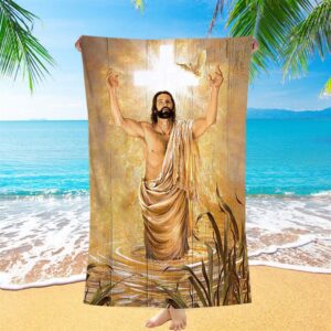 Baptism Of Jesus Dove Beach Towel Christian Beach Towel Summer Towels 1 menfw2.jpg