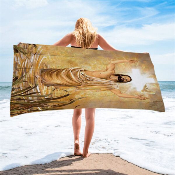 Baptism Of Jesus Dove Beach Towel, Christian Beach Towel, Summer Towels