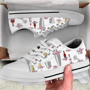 Bartender Flower Watercolor Low Top Shoes, Low…