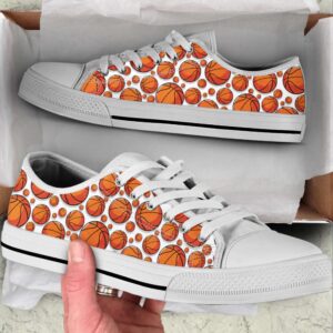 Basketball Ball Pattern Low Top Shoes Canvas…