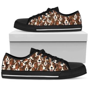 Basset Hound Women’s Sneakers Low Top Shoes…
