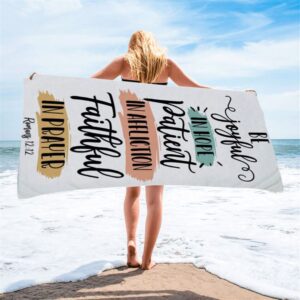 Be Joyful In Hope Patient In Affliction Faithful In Prayer Beach Towel Christian Beach Towel Summer Towels 1 dbhkzn.jpg