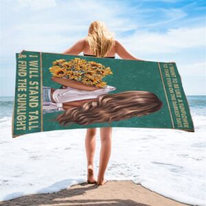 Be Like A Sunflower Beach Towel, Boho…