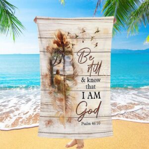 Be Still And Know That I Am God Beach Towel Jesus And The Lamb Hummingbird Beach Towel Christian Beach Towel 1 i2bc3z.jpg