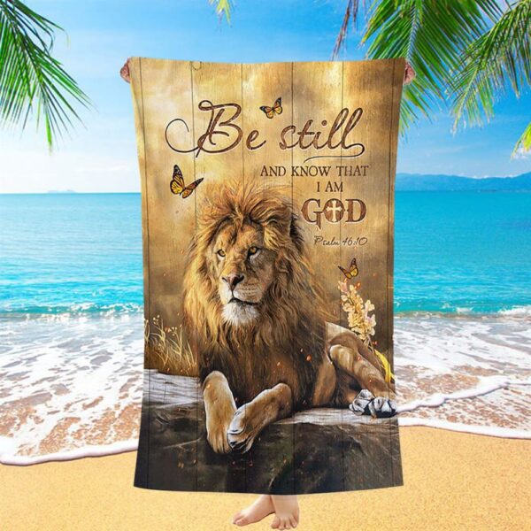 Be Still And Know That I Am God Beach Towel, Lion Of Judah Butterfly Beach Towel, Christian Beach Towel, Summer Towels