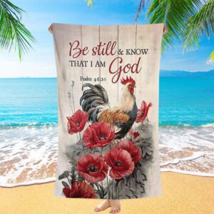 Be Still And Know That I Am God Beach Towel Red Poppy Flower Roaster Beach Towel Christian Beach Towel Summer Towels 1 yn6rbv.jpg