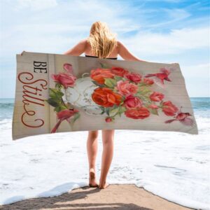 Be Still Cardinals Flowers Christian Beach Towel Christian Beach Towel Summer Towels 2 sfvuou.jpg