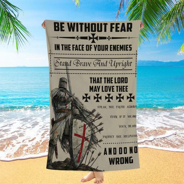 Be Without Fear Warrior Beach Towel, Christian Beach Towel, Summer Towels