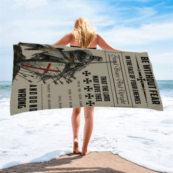 Be Without Fear Warrior Beach Towel, Christian Beach Towel, Summer Towels