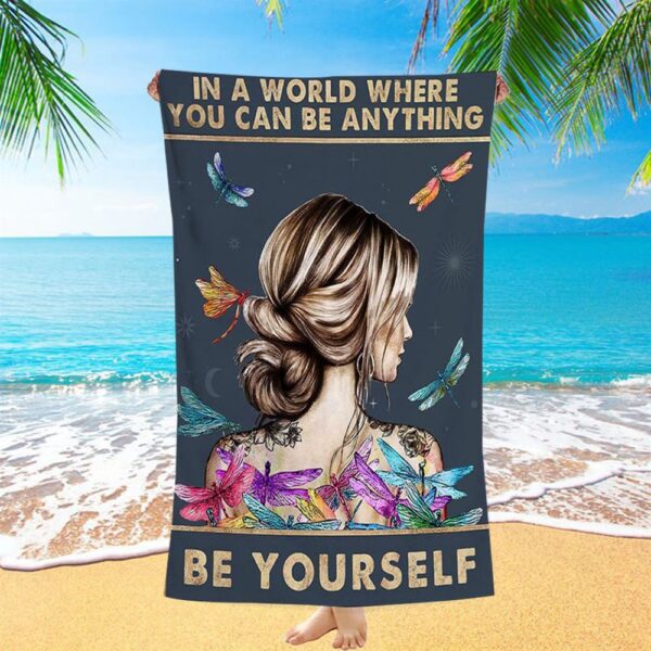 Be Yourself Beach Towel Decor, Teens, Girls, Christian Beach Towel, Summer Towels