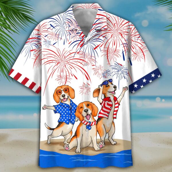 Beagle 4Th Of July Hawaiian Shirt- Independence Day Hawaiian Shirt, 4th Of July Hawaiian Shirt, 4th Of July Shirt