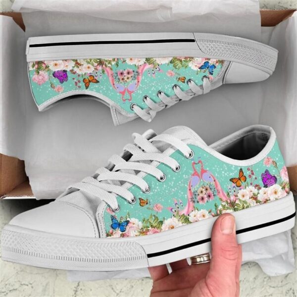 Beautiful Couple Peacock Love Flower Watercolor Low Top Shoes, Low Tops, Low Top Sneakers