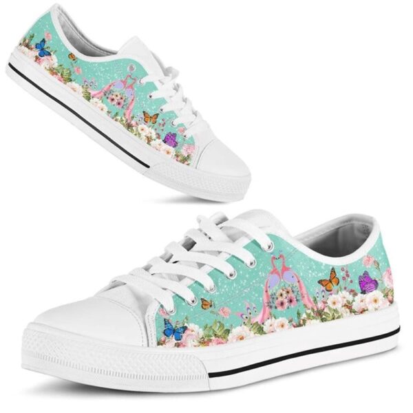 Beautiful Couple Peacock Love Flower Watercolor Low Top Shoes, Low Tops, Low Top Sneakers