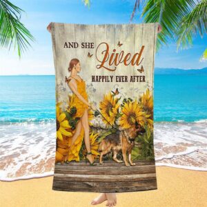 Beautiful Girl German Shepherd And She Lived Happily Beach Towel Christian Beach Towel Summer Towels 1 njbcmi.jpg