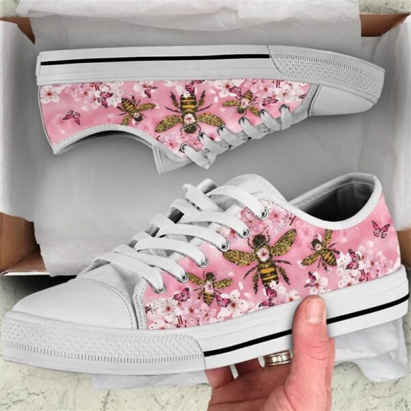 Bee Cherry Blossom Low Top Shoes, Low Tops, Low Top Sneakers