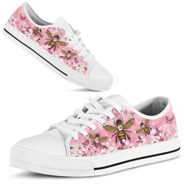 Bee Cherry Blossom Low Top Shoes, Low Tops, Low Top Sneakers