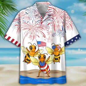 Bee’s 4Th Of July Hawaiian Shirt- Independence…