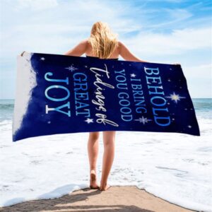 Behold I Bring You Good Tidings Of Great Joy Christmas Beach Towel Christian Beach Towel Summer Towels 1 xeh8vz.jpg