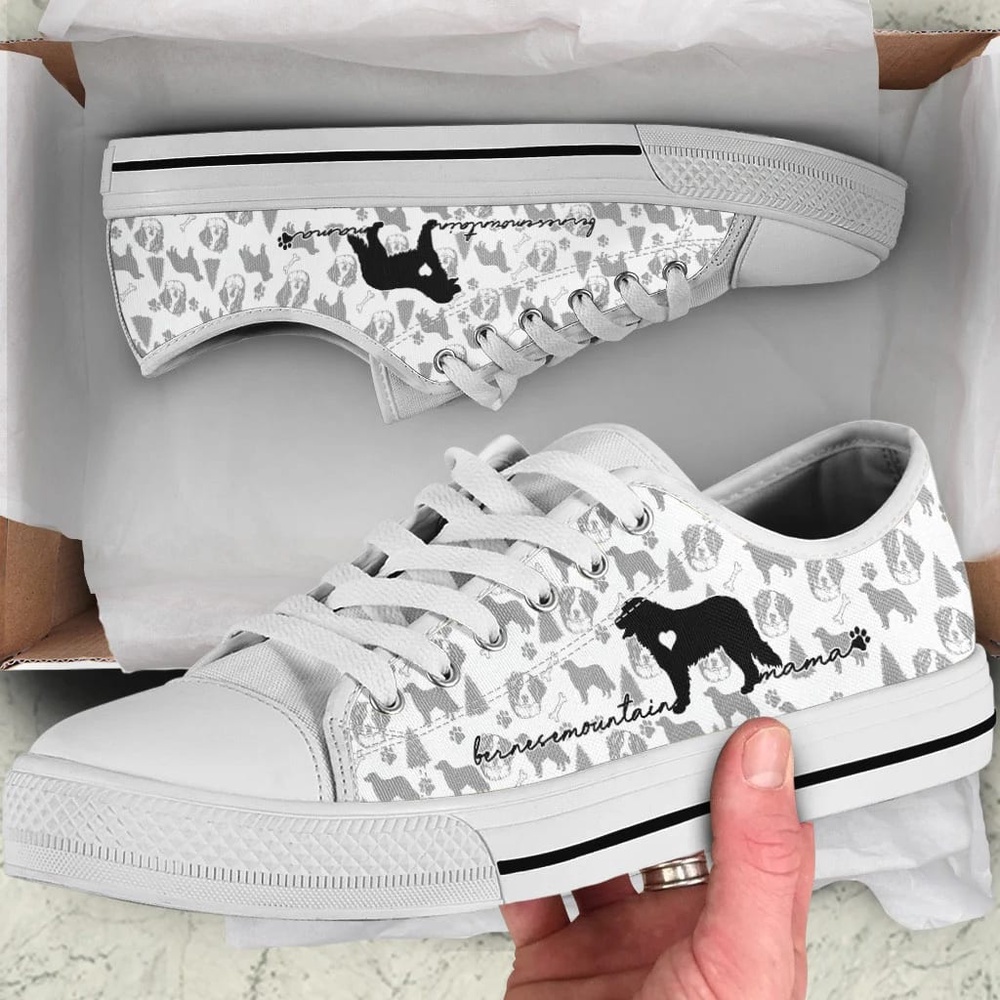 Bernese Mountain Dog Low Top Shoes, Designer Low Top Shoes, Low Top Sneakers