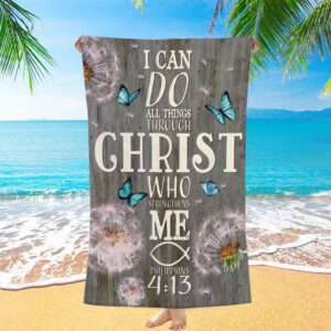 Bible Verse I Can Do All Things Through Christ Dandelion Beach Towel Christian Beach Towel Summer Towels 1 hj1jrv.jpg