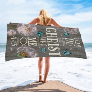 Bible Verse I Can Do All Things Through Christ Dandelion Beach Towel Christian Beach Towel Summer Towels 2 zmryvz.jpg