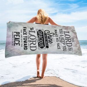 Bible Verse Numbers 624 26 The Lord Bless You And Keep You Beach Towel Christian Beach Towel Summer Towels 2 cwhcqj.jpg