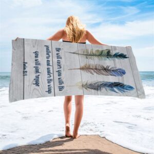 Bible Verse Psalm 914 He Will Cover You With His Feathers Beach Towel Christian Beach Towel Summer Towels 2 kitfbk.jpg