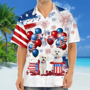 Bichon Frise Independence Day Hawaiian Shirt, 4th…