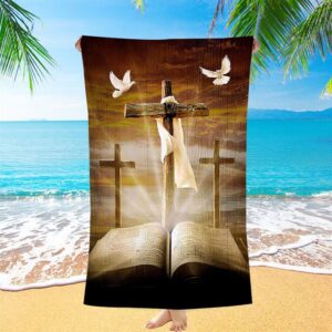 Big Cross Amazing Halo Bible White Dove Beach Towel Christian Beach Towel Summer Towels 1 wcreoi.jpg