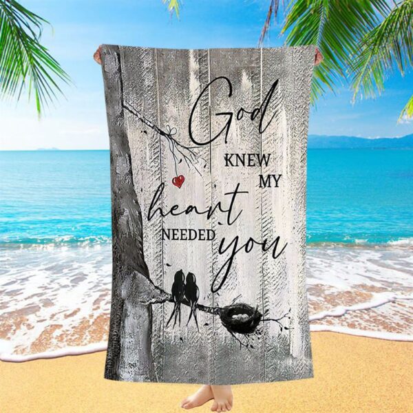 Bird God Knew My Heart Needed You Beach Towel, Christian Beach Towel, Summer Towels