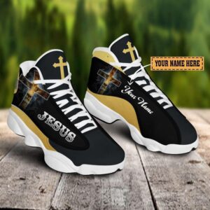 Black And Yellow Lion Jesus Custom Name Basketball Shoes Christian Basketball Shoes Basketball Shoes 2024 1 ohikqs.jpg