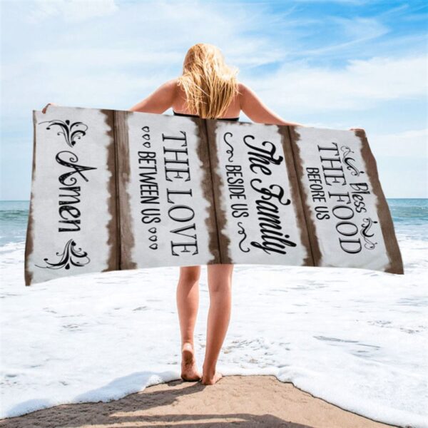 Bless The Food Before Us Beach Towel, Christian Beach Towel, Summer Towels