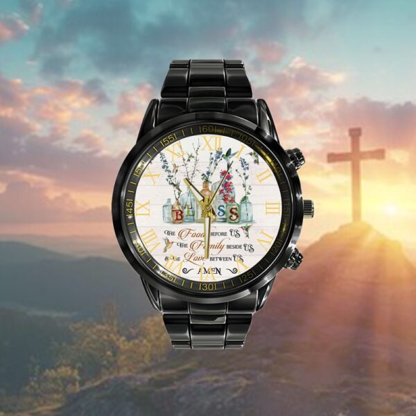 Bless The Food Before Us Hummingbird Watch, Christian Watch, Religious Watches, Jesus Watch