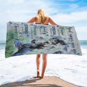 Blue Horse God Says You Are Unique Beach Towel Christian Beach Towel Summer Towels 2 aulkjy.jpg