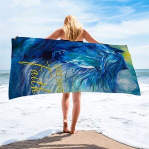 Blue Horse Just Have Faith Beach Towel Christian Beach Towel Summer Towels 2 hxgua2.jpg