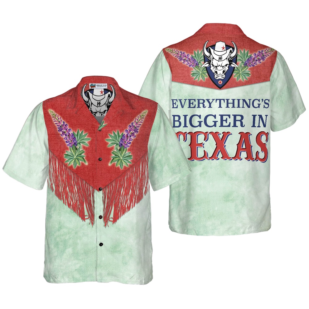 Bluebonnet Cowboy Texas Vintage Western Hawaiian Shirts, Texas Hawaii Shirt, Texas Shirt