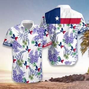Bluebonnet Texas Hawaiian Shirt Purple Version, Texas…