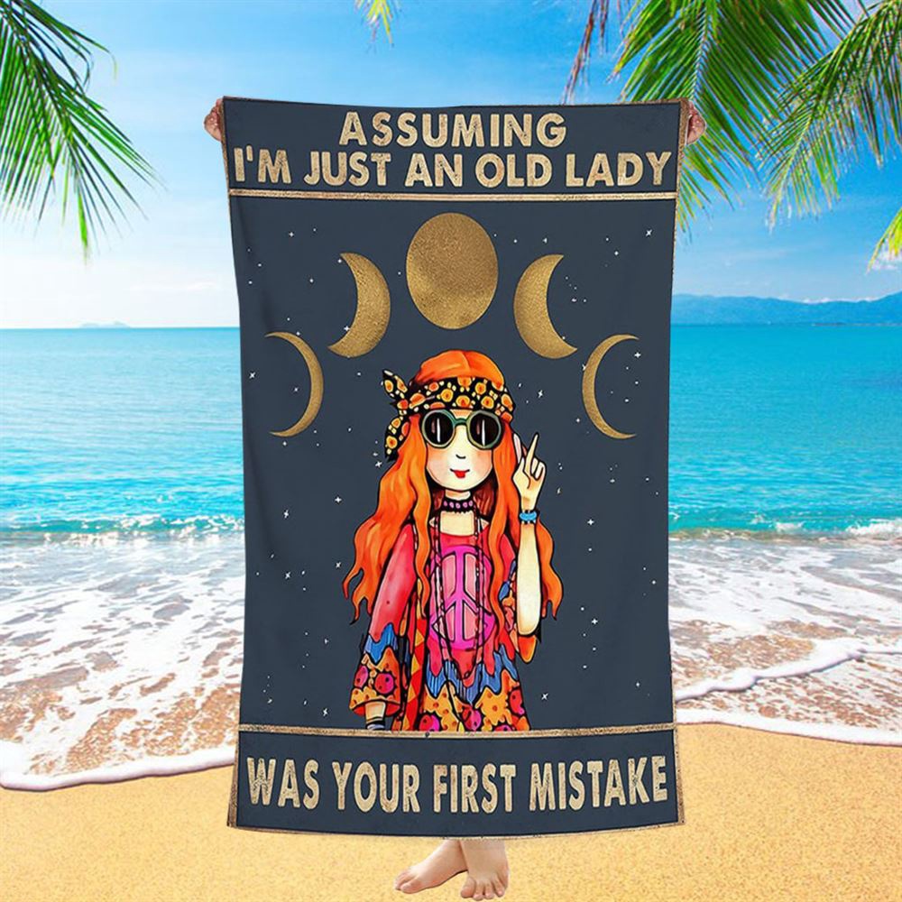 Bohemian Hippie Beach Towel, Assuming I’m Just An Old Lady, Christian Beach Towel, Summer Towels Bohemian Hippie Beach Towel, Assuming I’m Just An Old Lady, Christian Beach Towel, Summer Towels