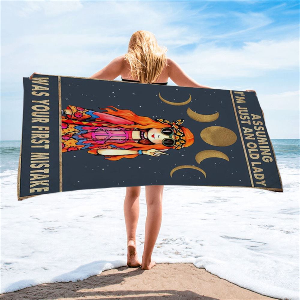 Bohemian Hippie Beach Towel, Assuming I’m Just An Old Lady, Christian Beach Towel, Summer Towels Bohemian Hippie Beach Towel, Assuming I’m Just An Old Lady, Christian Beach Towel, Summer Towels