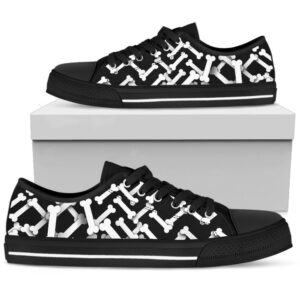 Bones Pattern Low Top Shoes Stylish Sneakers,…