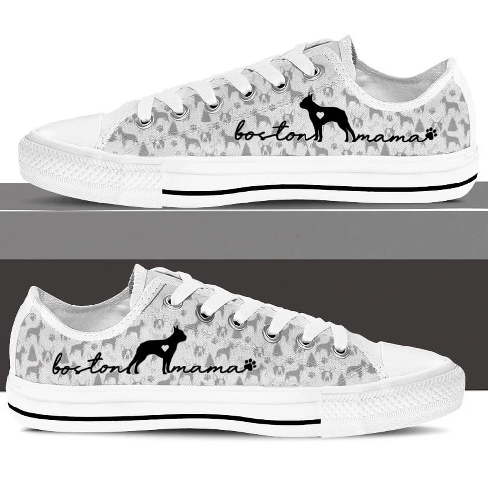 Boston Terrier Low Top Shoes, Designer Low Top Shoes, Low Top Sneakers