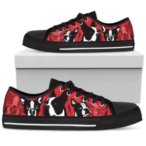 Boston Terrier Women’s Sneakers Low Top Shoes…
