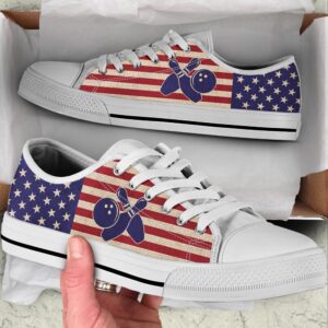 Bowling American Usa Flag Low Top Shoes,…