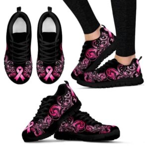 Breast Cancer Awareness Pink Ribbon Women’s Sneakers,…