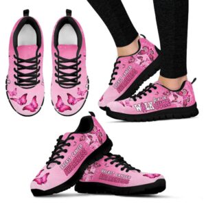 Breast Cancer Awareness Shoes Butterfly Sneaker Walking…