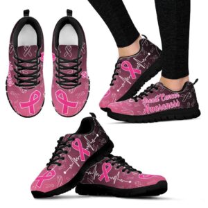 Breast Cancer Awareness Shoes Heartbeat Sneaker Walking…