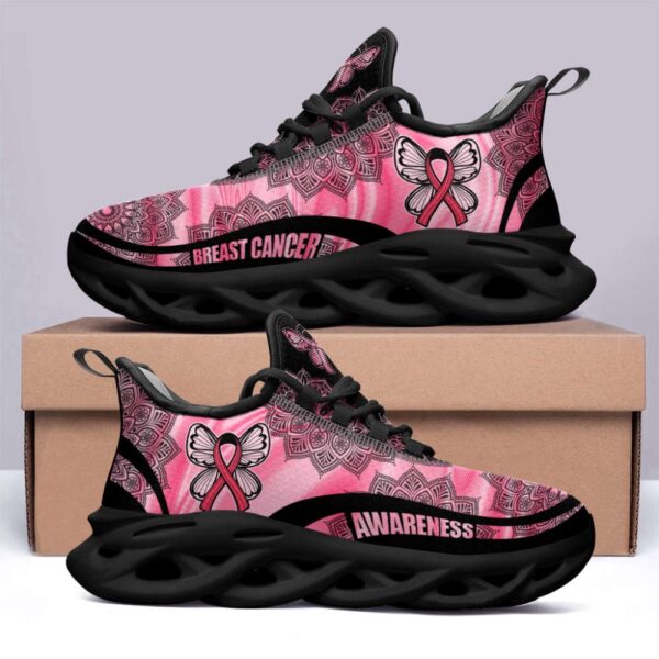 Breast Cancer Awareness Shoes Hologram Pattern Light, Max Soul Sneakers, Max Soul Shoes