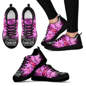 Breast Cancer Shoes Butterfly Flower Sneaker Walking…