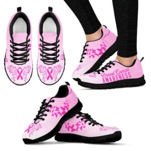 Breast Cancer Shoes Butterfly Sneaker Walking Shoes,…